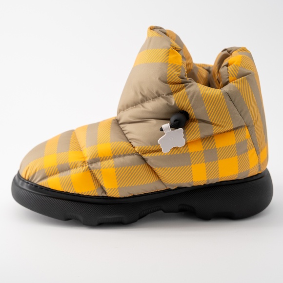 size 41eu 8us Burberry Pillow Boots Hunter Yellow Check Padded Drawstring - Picture 5 of 15